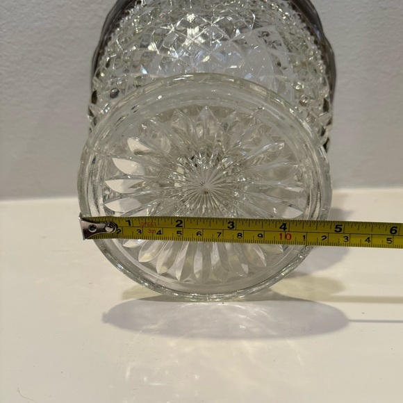 Vintage Anchor Hocking Wexford Pedestal Cut Crystal Bowl w/ Sterling Silver Rim - Picture 13 of 13